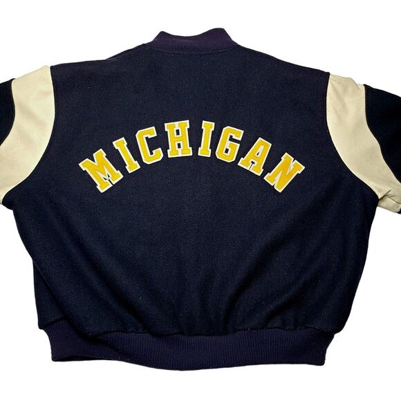 Vintage Chalk Line Michigan Wolverines Wool Varsity Letterman Jacket Size 2XL - Picture 2 of 11